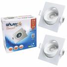 2 Spot Led Quadrado Direcional 5W Branco Frio 6500k Bivolt - Galaxy Led