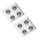 2 Spot Quadruplo Embutir Quadrado Recuado Par20 Branco 110v/220v