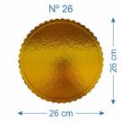 2 Suporte Base de Bolo Cake Board Laminado Dourado Nº26