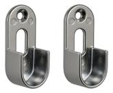 2 Suporte Cabideiro Tubo Oblongo Oval Armário Guarda Roupa Prata