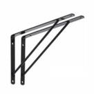 2 Suporte Mão Francesa com Kit Montagem 30cm Preta Dicarlo 2 Suporte Mão Francesa com Kit Montagem 30cm Preta Dicarlo