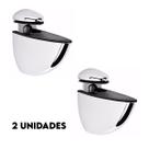2 Suporte Tucano Médio para Prateleira Vidro Madeira Mdf Cromado