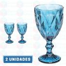 2 Taça Diamante Azul 300ML Bebidas Buffet Casamento Drinks