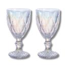 2 Taça Diamante Furta-Cor 340ML Suco Água Elegante Buffet