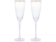 2 Taças Wolff De Vidro Para Vinho Com Borda Dourada 300ml