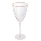2 Taças Wolff de Vidro para Vinho com Borda Dourada 400ml