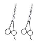 2 Tesoura Tubarão Para Barbeiro Desfiadeira 6,5" Inoxidável
