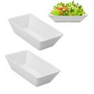 2 Tigelas Travessa Forma Retangular Funda Em Melamina 25cm