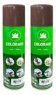 2 Tinta Spray Marrom Café Brilhante Colorart 300ml Uso Geral