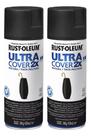 2 Tinta Spray Ultra Cover Preto 430ml Rust Oleum Acabamento