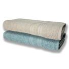 2 Toalhas Super Felpudas Grande E Grossa Algodão 80x150 Bege+verde Claro