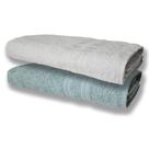 2 Toalhas Super Felpudas Grande e Grossa Algodão 80x150 Branco+Verde Claro