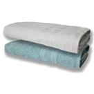 2 Toalhas Super Felpudas Grande E Grossa Algodão 80x150 Branco+verde Claro