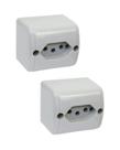 2 Tomada Sobrepor 2p+t 250V 10A Cinza Silentoque Pial