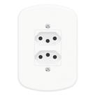 2 Tomadas 2P+T 10A 250 Volts Distanciadas Blanc - 1353 - FAME