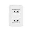 2 Tomadas 2P+T 10A 250V com Placa 4x2 Pluzi Pluzie