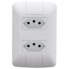 2 Tomadas+placa Branca 3 Pinos 10a 250v Aria