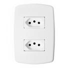 2 Tomadas Universal 2p+t 10a Com Placa - Dc-8100-27 - Dicompel