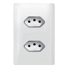 2 Tomadas Universal 2P+T 20A Cromado com Placa 4x2 Branca- DC-120033 - NOVARA 2 Tomadas Universal 2P+T 20A Cromado com Placa 4x2 Branca- DC-120033 - NOVARA