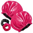 2 Touca de Cetim Dupla Face com Regulagem 2 Xuxinhas Scrunchie Antifrizz