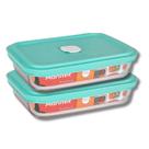 2 Travessa Facilita de Vidro com Tampa 750ML Marinex Doce