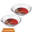 2 Travessa Filetada 600ml Forma de Vidro Temperado Marinex