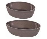 2 Travessa Oval Gourmet Marmorizada Servir Mesa Bufet Salada