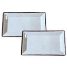 2 Travessa Prato Retangular Melamina Para Servir 35x20cm 2 Travessa Prato Retangular Melamina Para Servir 35x20cm