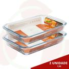 2 Travessa Refratária 1,6L Pequena Vidro Saladeira Microondas Doces