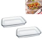 2 Travessas Assadeira de Vidro Marinex Retangular 1,6l Forno