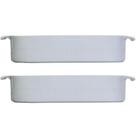 2 Travessas de Porcelana Germer Branca 2,5L 30x21cm Assar e Servir Retangular