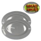 2 Travessas em Melamina Prato Oval 25cm Cinza Porções 2 Travessas em Melamina Prato Oval 25cm Cinza Porções