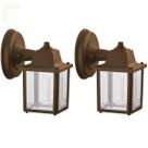 2 Un Arandela Externa Vintage Retro Colonial Marrom alz18