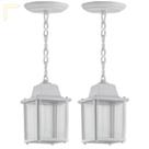 2 Un Luminaria Pendente Externo Colonial Injetado Branco Alz16