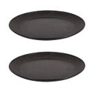 2 UN Prato Refeição Sustentável Redondo Durável 24cm Preto