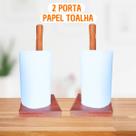 2 UND Porta Rolo Papel Toalha Madeira Suporte Vertical