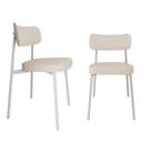 2 Unidades Cadeira Alloa fixa C/4 Pés 50 X 44,7 X 83,8 cm Pés Brancos