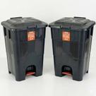 2 Unidades Lixeira Com Pedal - 30lt - Preto