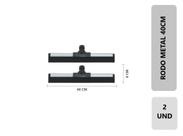 2 Unidades Rodo Para Limpeza De metal Reforçado Eva Duplo 40 Cm Puxa E Seca Banheiro Multiuso Sem Cabo