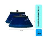 2 Unidades Vassoura Multiuso Ceci Nylon Plumada Reforçada Limpeza Interna Externa Sem Cabo
