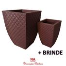 2 Vaso para plantas jardim piscina quadrado polietileno diamantado coluna bojo