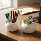 2 Vasos Cachepo Gatinho Fofo Porta Treco Jardim Escritorio 2 Vasos Cachepo Gatinho Fofo Porta Treco Jardim Escritorio