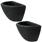 2 Vasos De Parede Em Polietileno Para Jardim Vertical 28x14