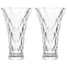 2 Vasos de Vidro Lyor Diamond Transparente 13x20cm Decorativo para Arranjo de Flores