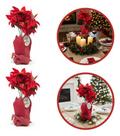 2 Vasos Juta Vermelho Bege Decoração Mesa Natal Casa Juta Vermelho 2 Vasos Juta Vermelho Bege Decoração Mesa Natal Casa Juta Vermelho