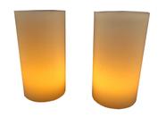 2 Velas De Led + 2 Luminárias 8x15cm De Parafina Decoração