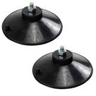 2 Ventosa de 90mm (9 cm) Em PVC Preto Com Parafuso e Porca