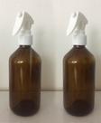 2 Vidros Ambar 250ml Válvula Gatilho Borrifador banheiro cozinha