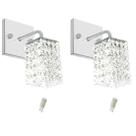 2 x Arandela De Cristal Legitimo Clearwall com Lâmpadas 6000