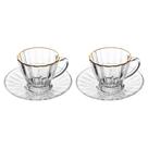 2 Xícaras para Café com Fio de Ouro e Pires Radial 90ml